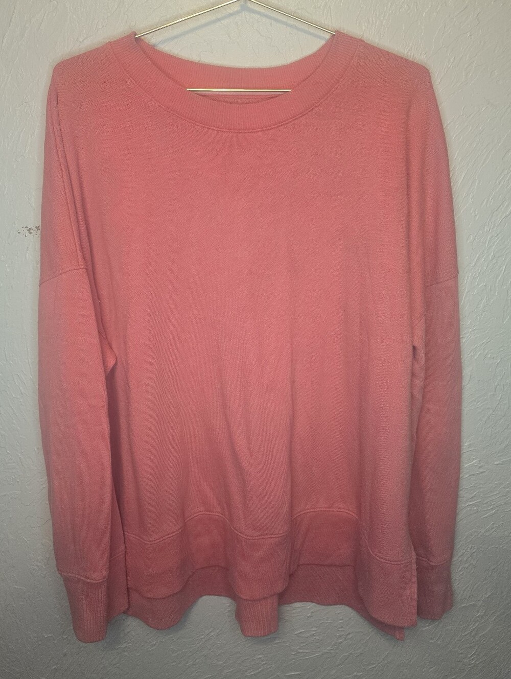 Time and Tru Pink Oversized Sweatshirt XL Coral Pullover Lounge Top